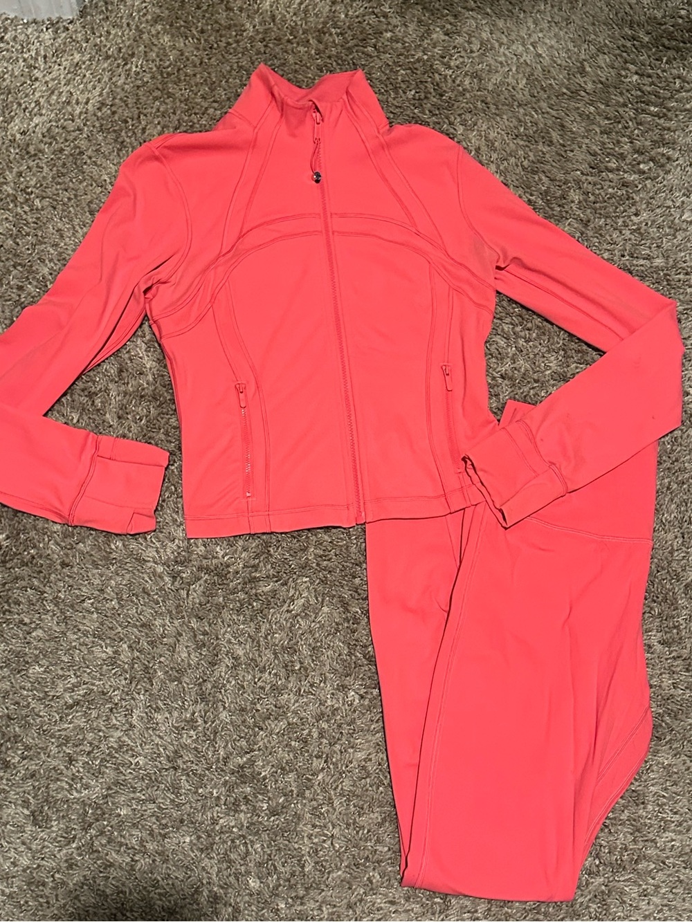 Lululemon Pink Define Jacket & Align Legging Matching Set